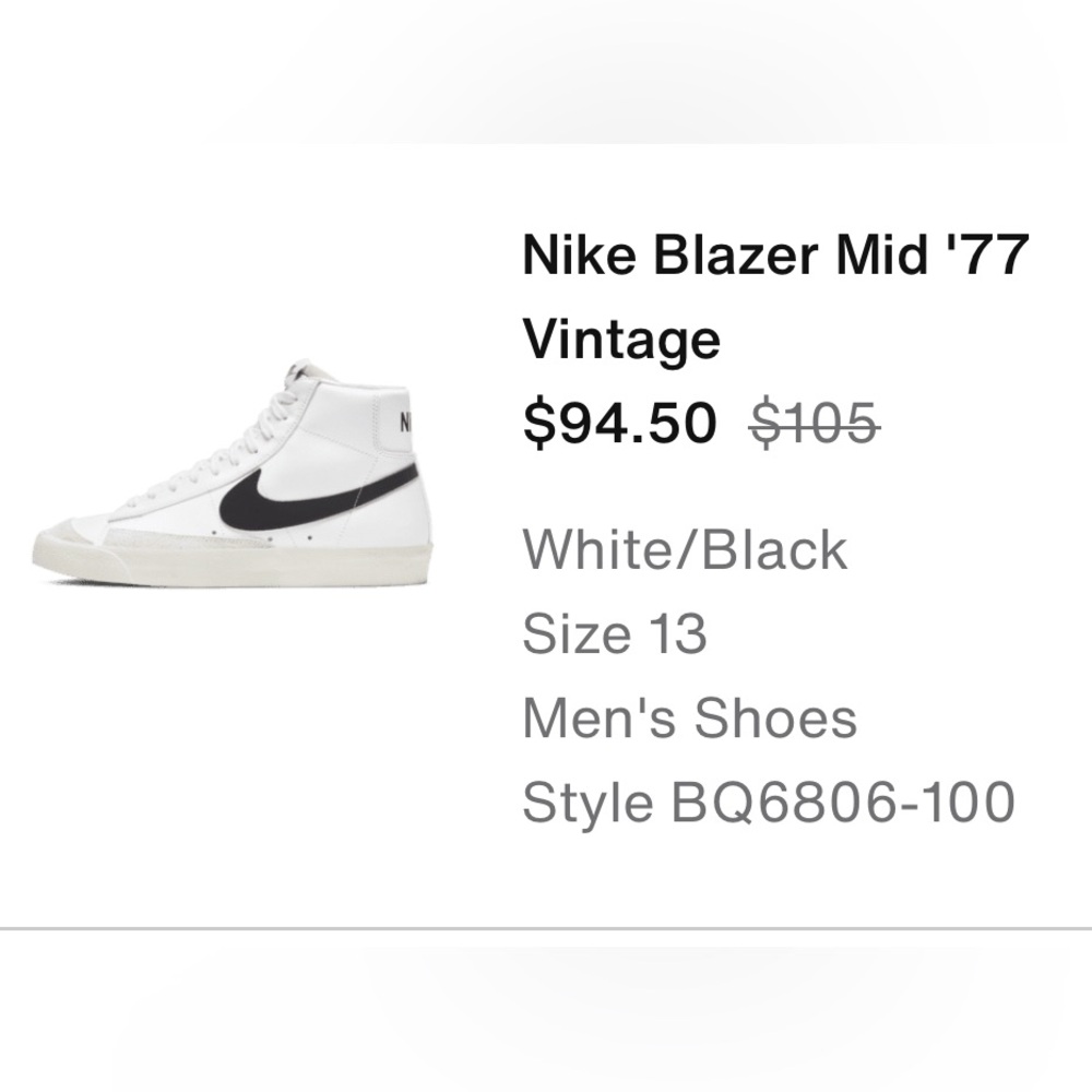 Men’s Nike Blazers NWOT